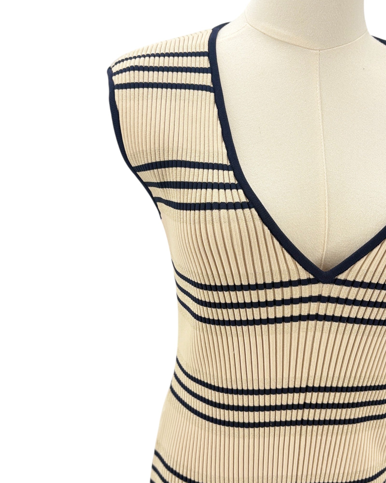 Alice McCall beige and black striped dress