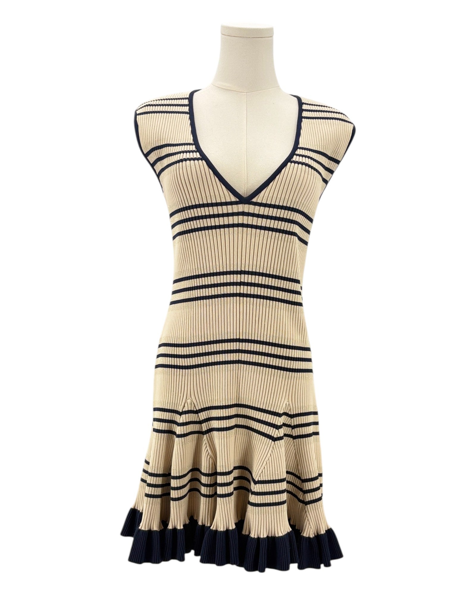 Alice McCall beige and black striped dress