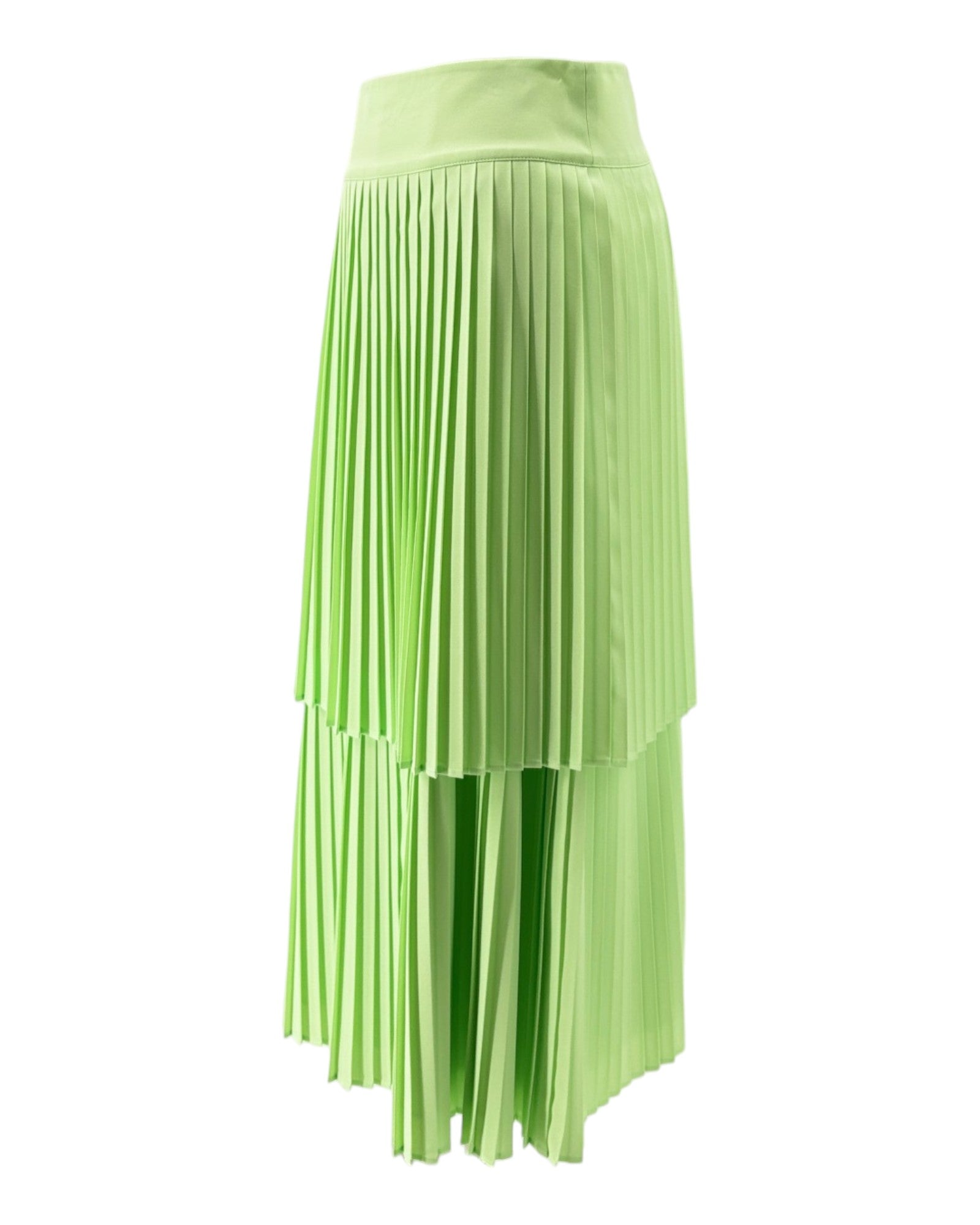 Green pleated skirt on a white background