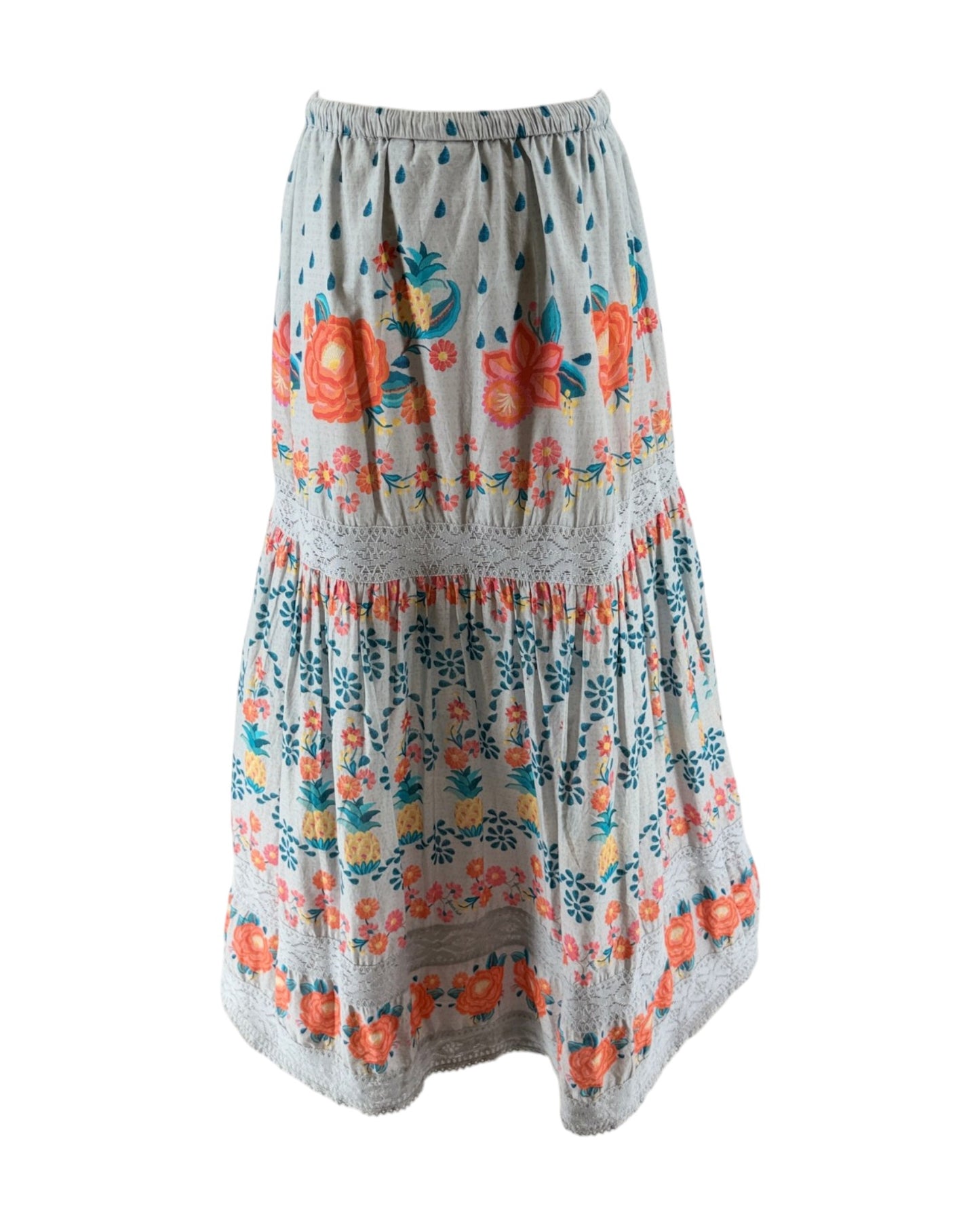 Floral patterned skirt on a white background