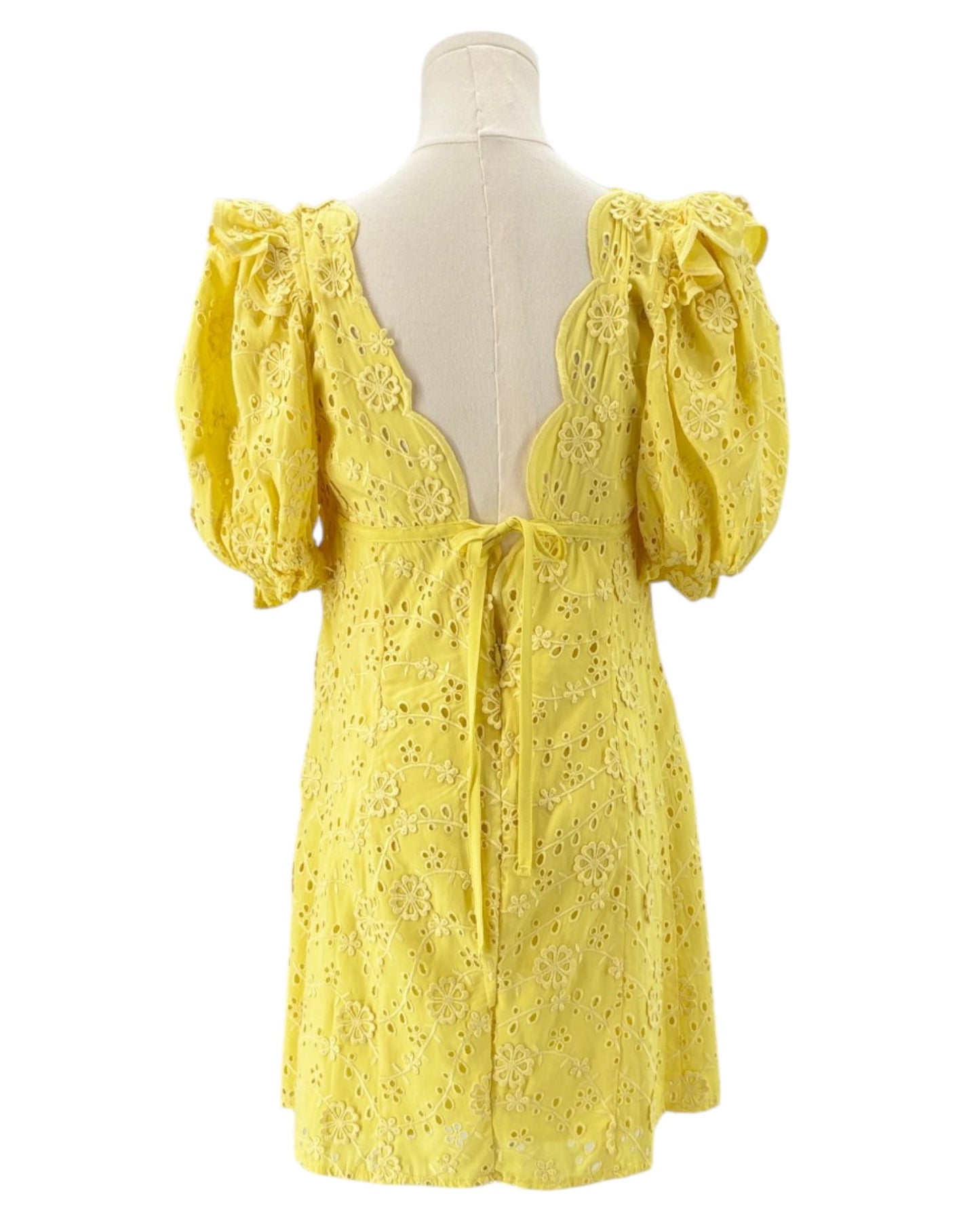 For love and lemons yellow eyelet lace dress