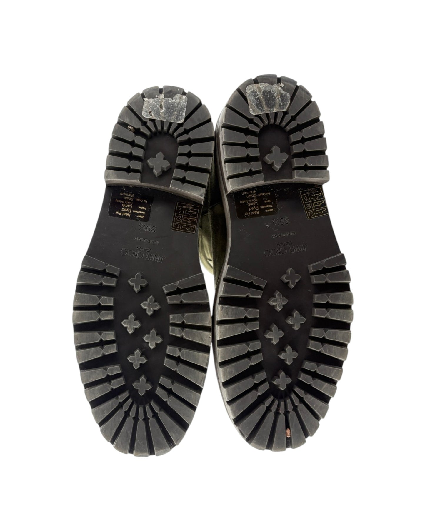 Black and gray sole of a shoe on a white background