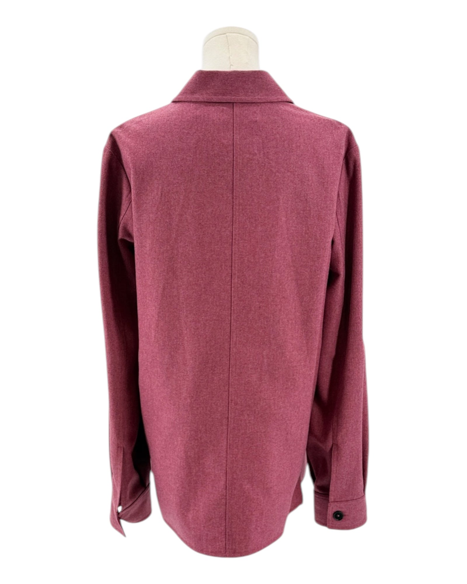 Pink jacket on a mannequin against a white background