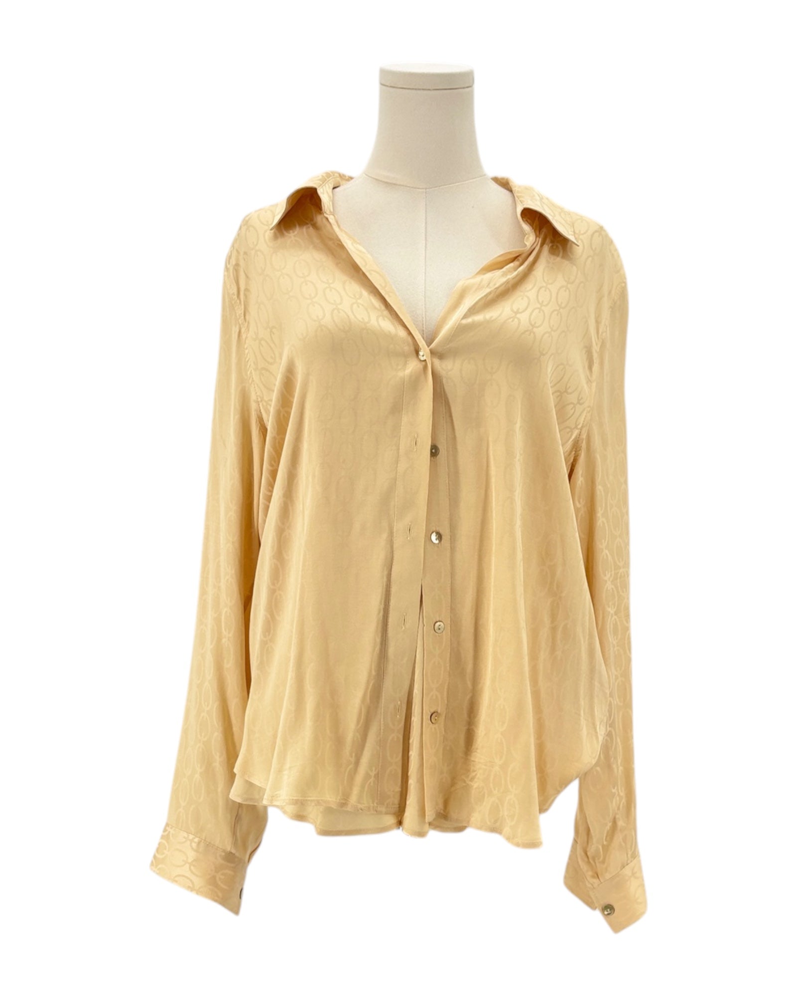 L'Agence shirt on a mannequin against a white background