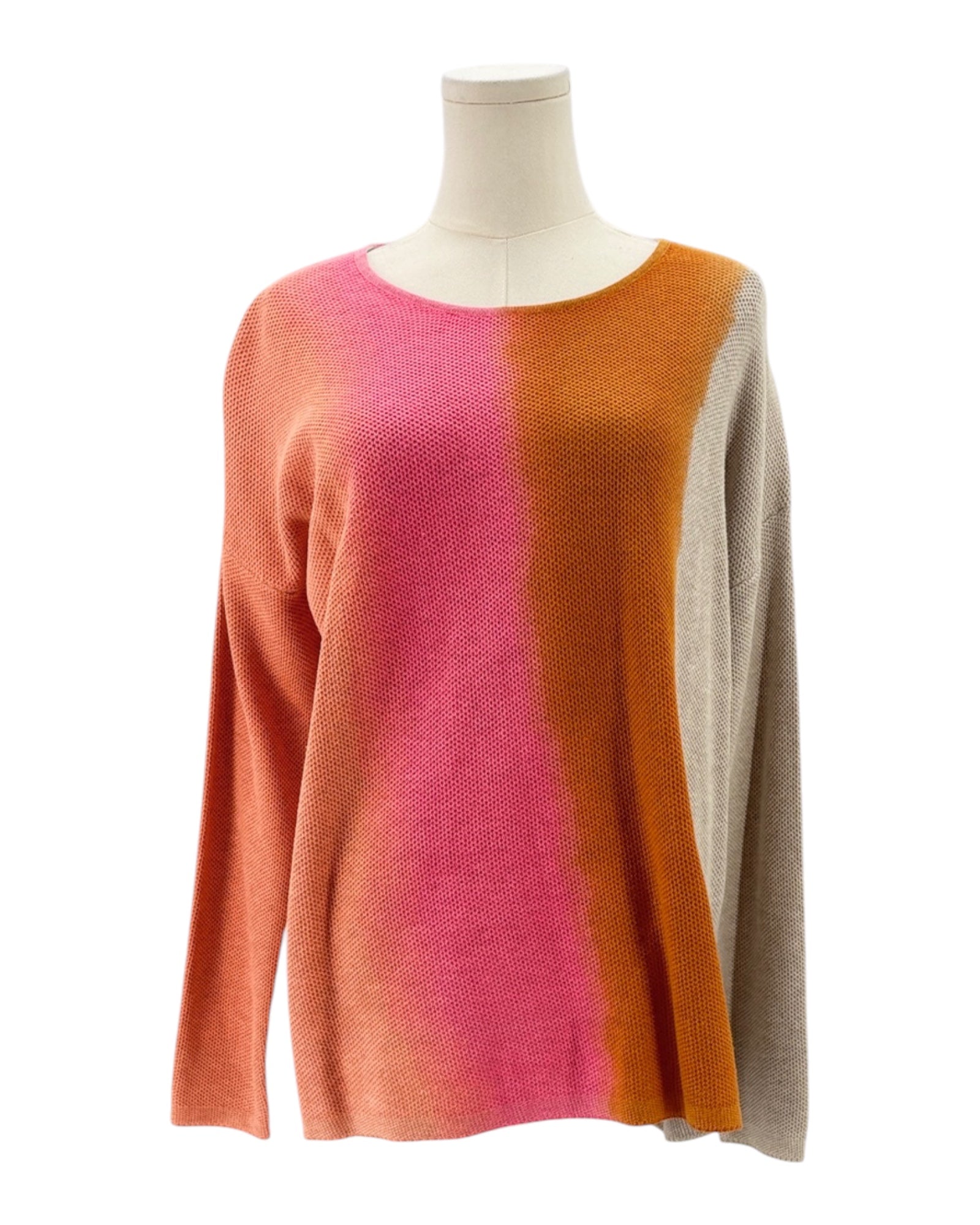 Ombre sweater on a mannequin with a white background