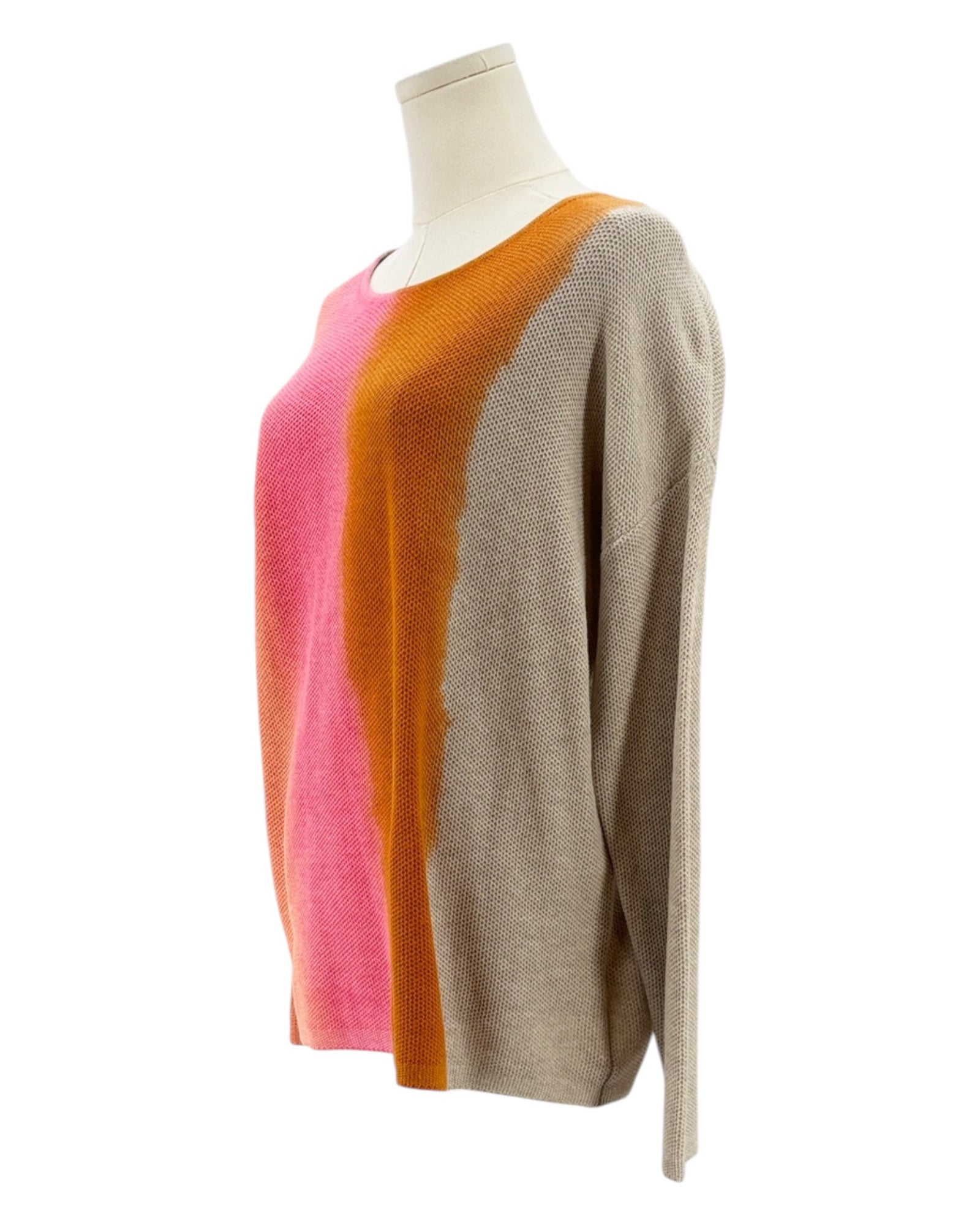 Ombre sweater on a mannequin with a white background