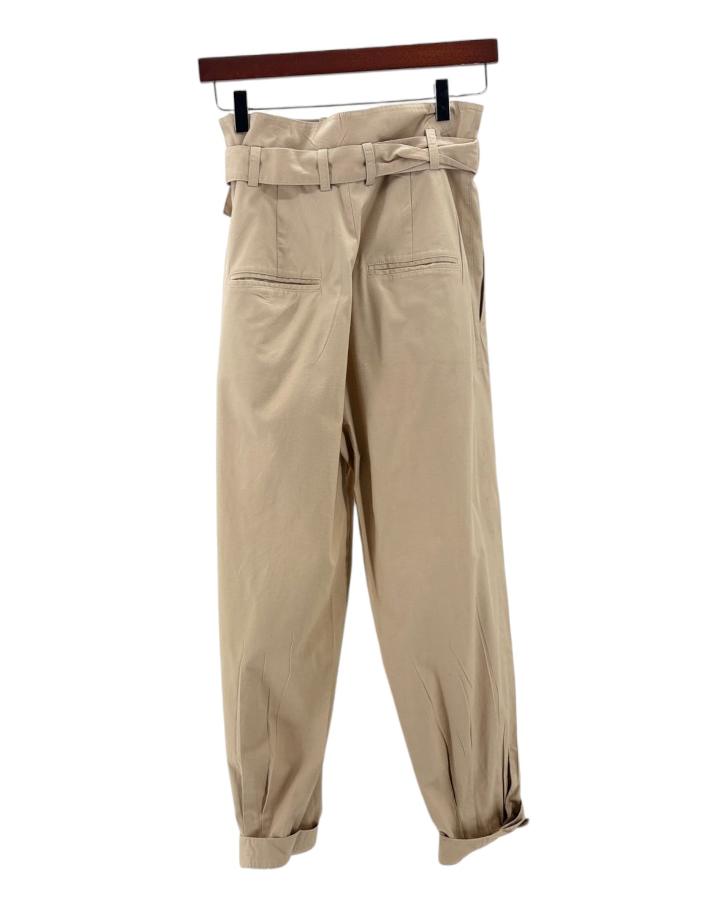 Tan trouser pants with belt