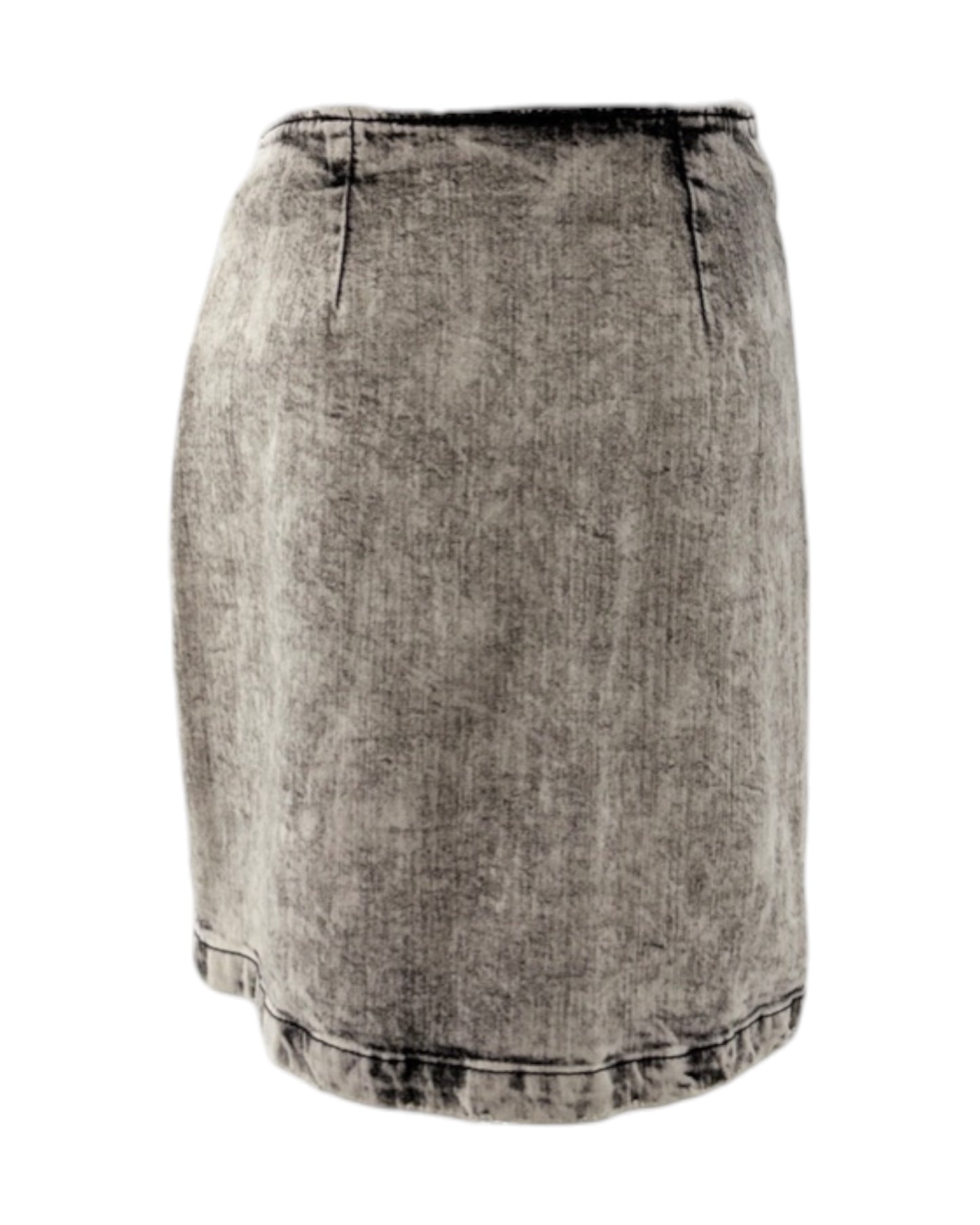 Gray denim skirt on a white background
