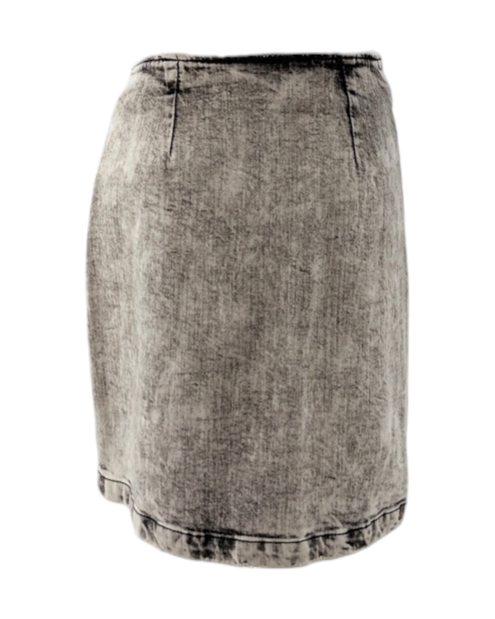Gray denim skirt on a white background