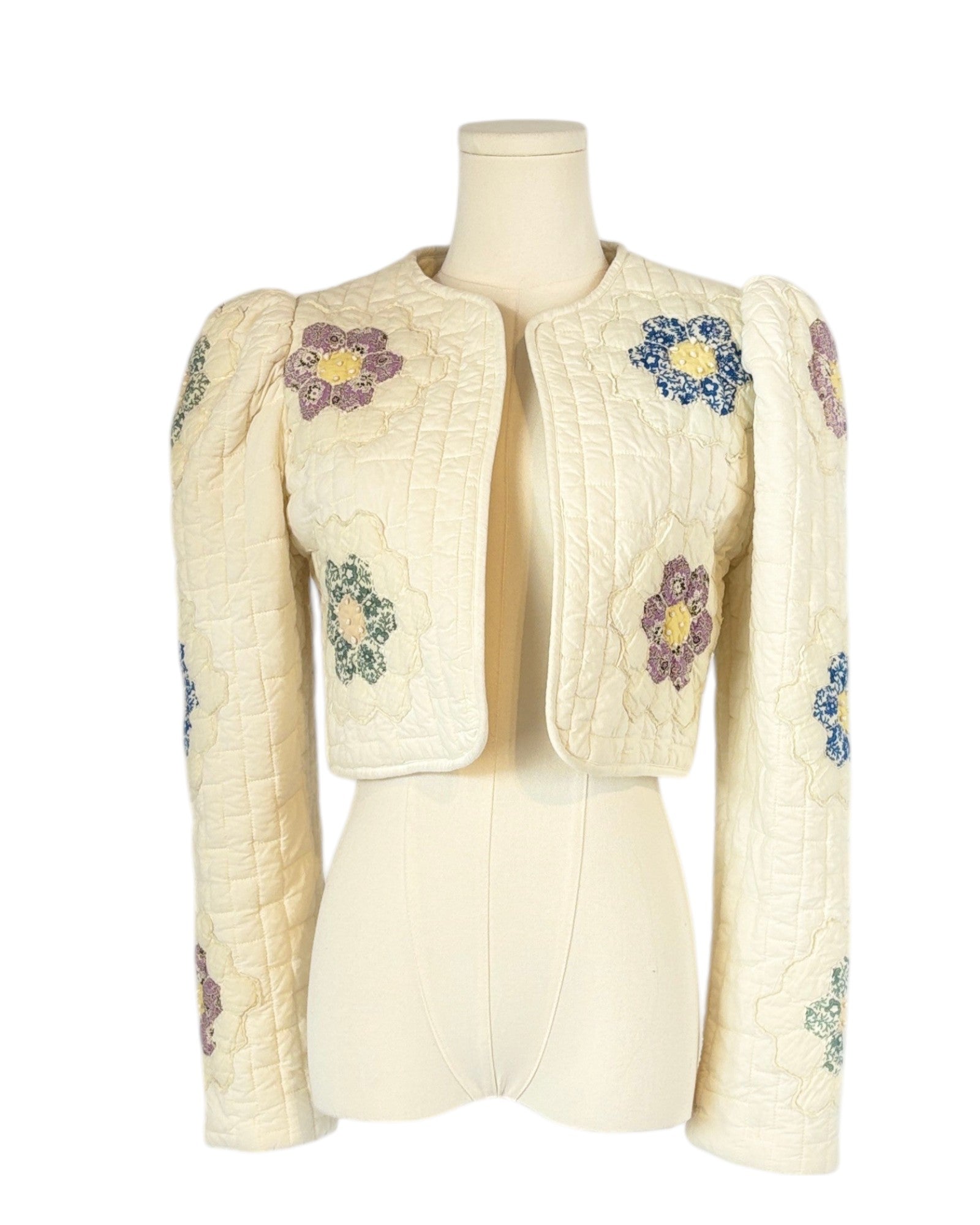 Sea NY quilted jacket with floral embellishments