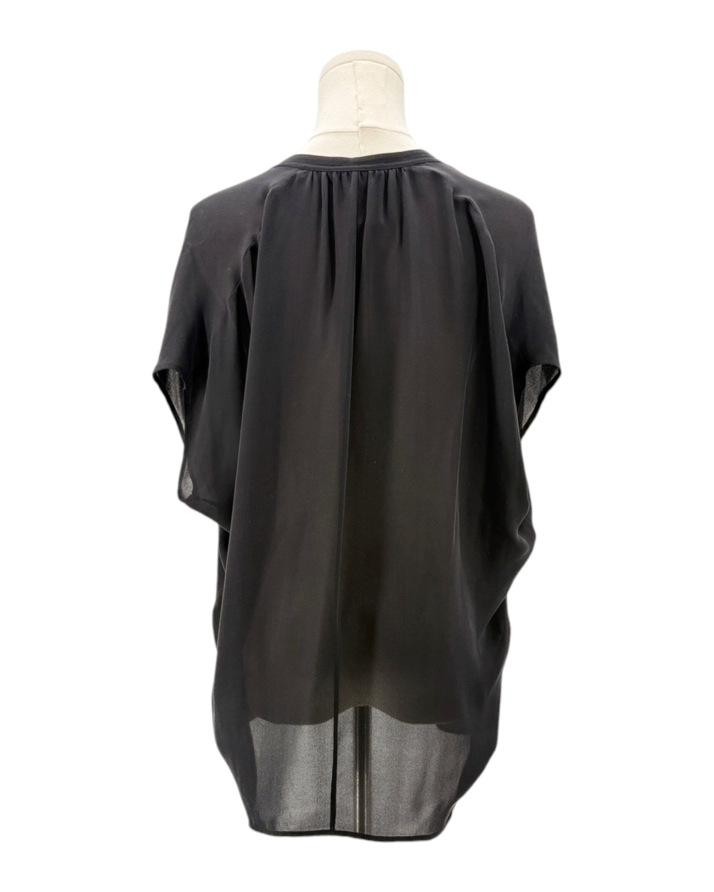 Vince 100% Silk Sheer Cap Sleeve Blouse