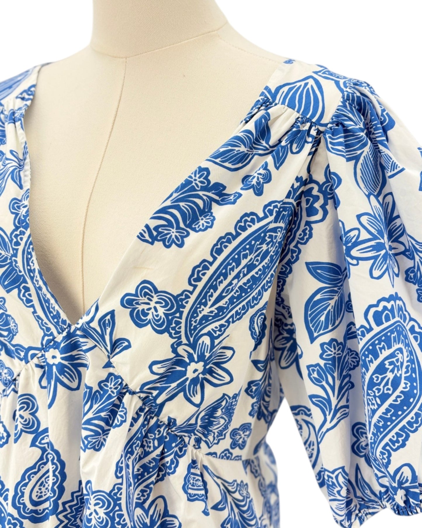 Xirena blue and white floral patterned dress