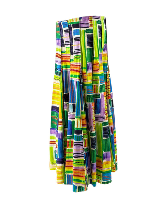 Colorful patterned skirt on a white background