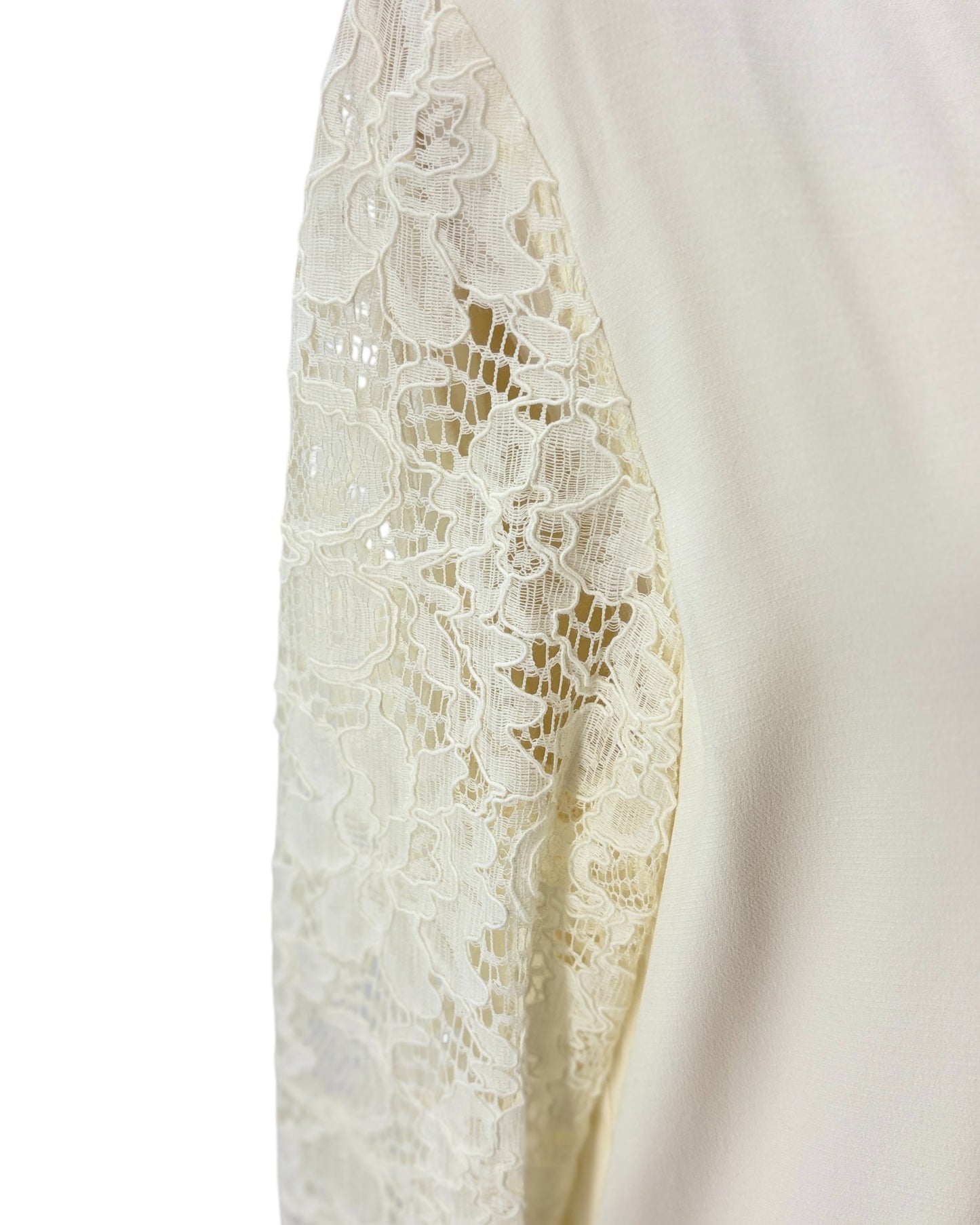 Alexis beige mini dress with lace sleeves 