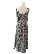 Alexis black and white patterned midi dress