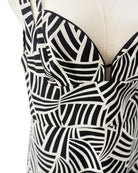 Alexis black and white patterned midi dress