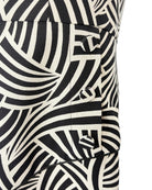 Alexis black and white patterned midi dress details