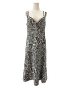 Alexis black and white patterned midi dress