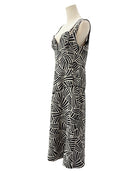 Alexis black and white patterned midi dress