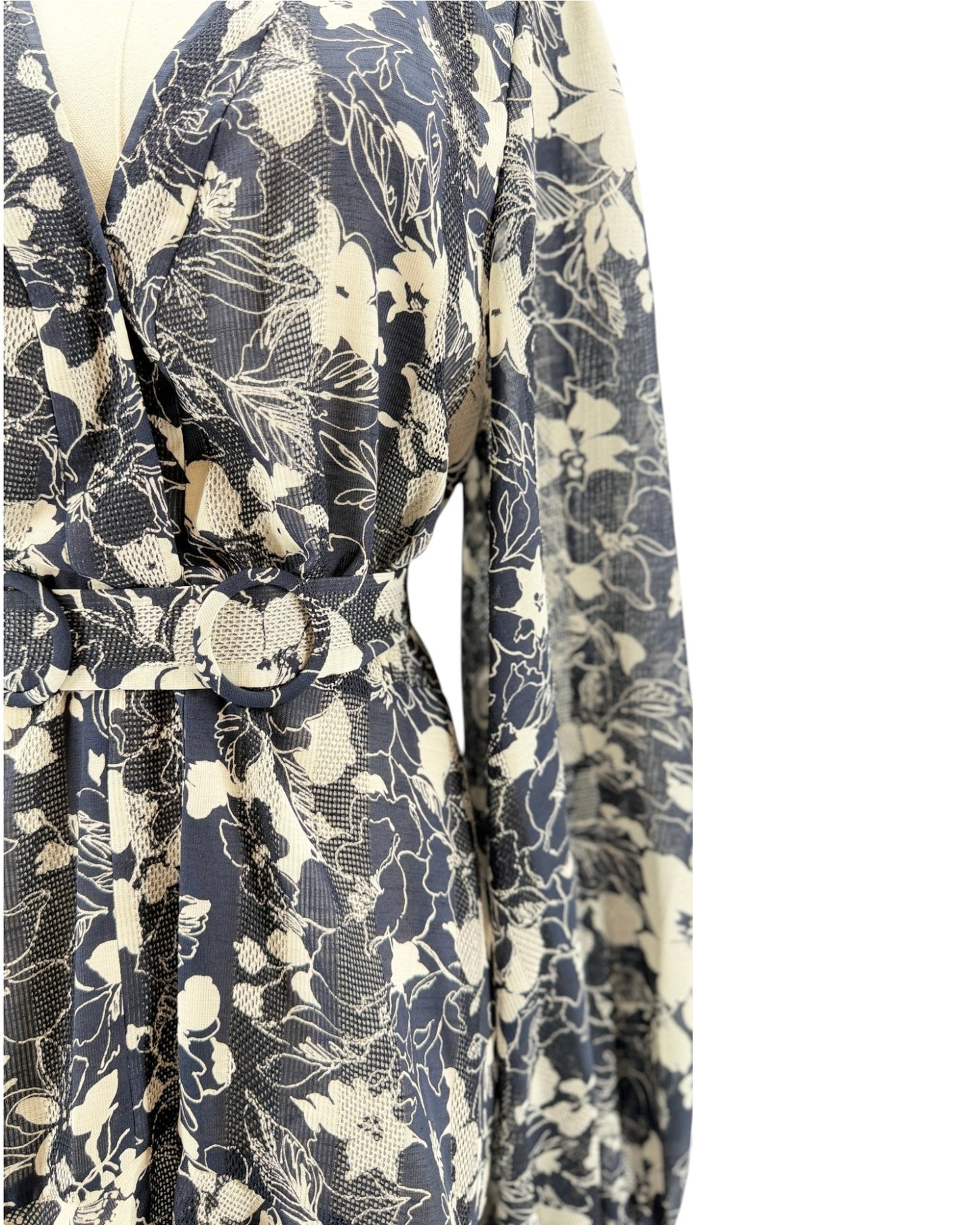 Floral patterned garment on a white background