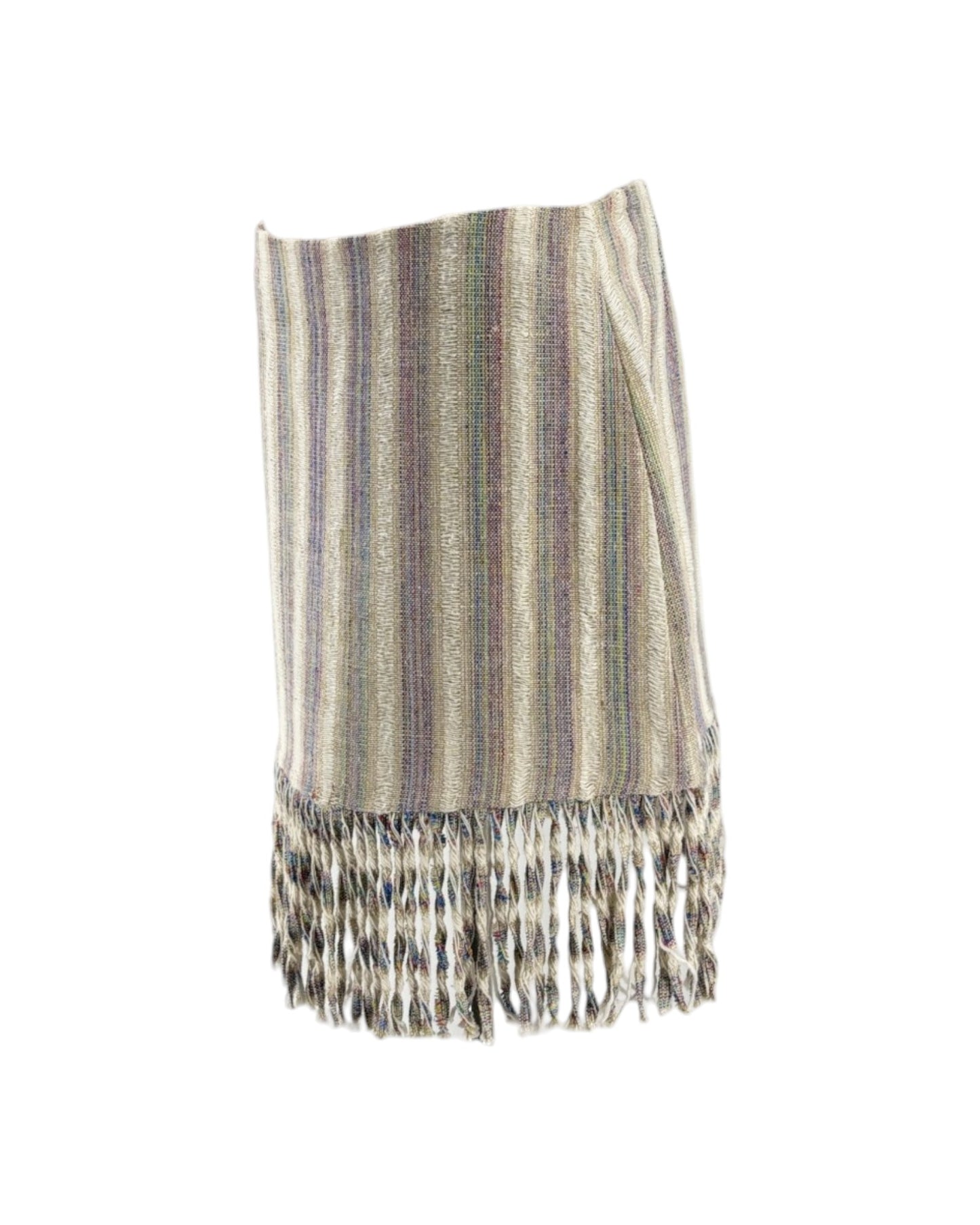 Striped skirt with fringes on a white background