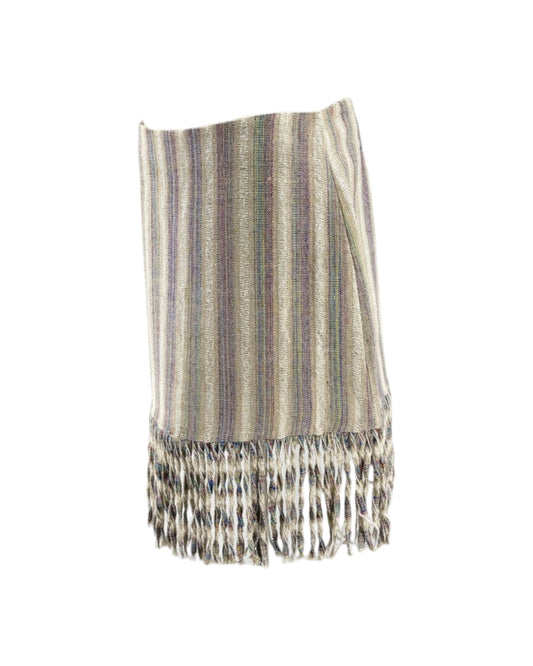 Striped skirt with fringes on a white background