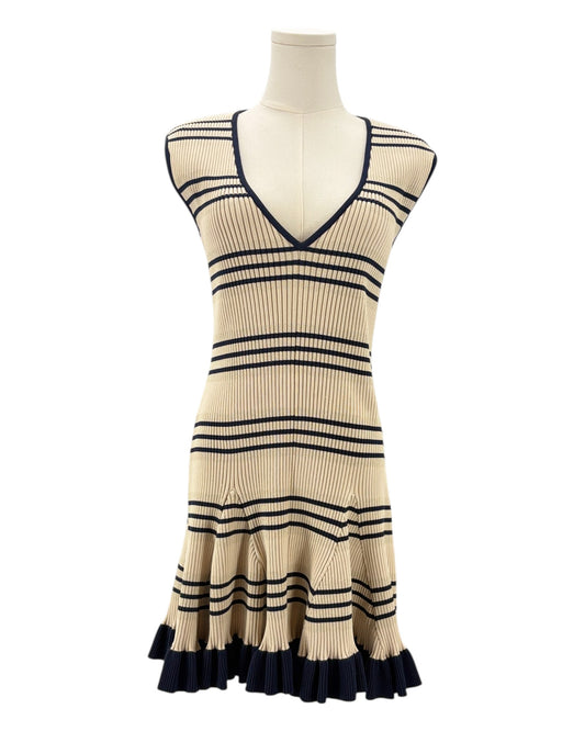 Alice McCall beige and black striped dress 