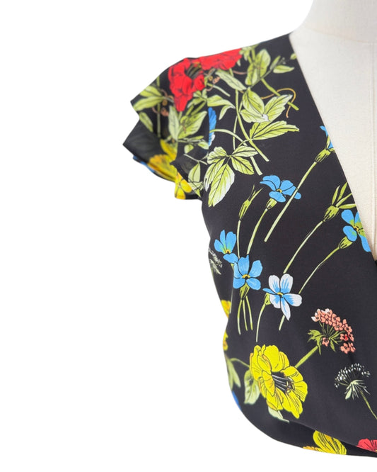 Floral Wrap Top on a white background