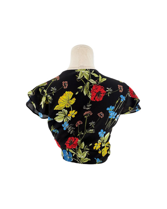 Floral Wrap Top on a white background