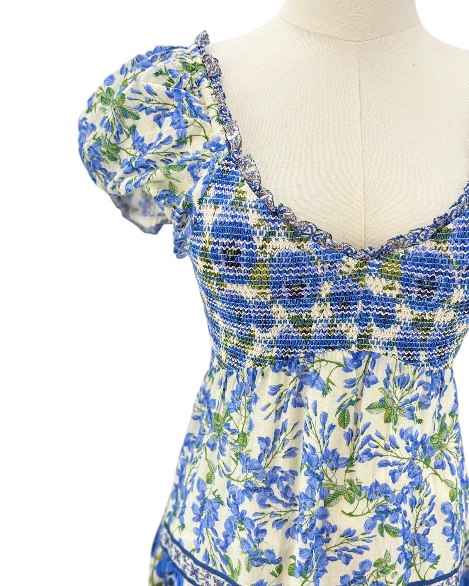 Alice + Olivia blue floral dress 