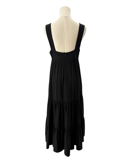 Amanda Uprichard black dress on a mannequin against a white background