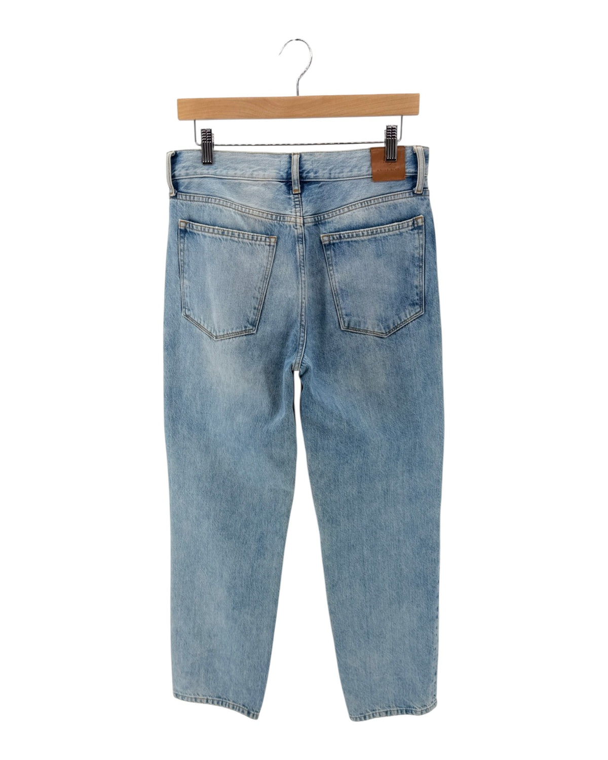 Denim jeans on a white background