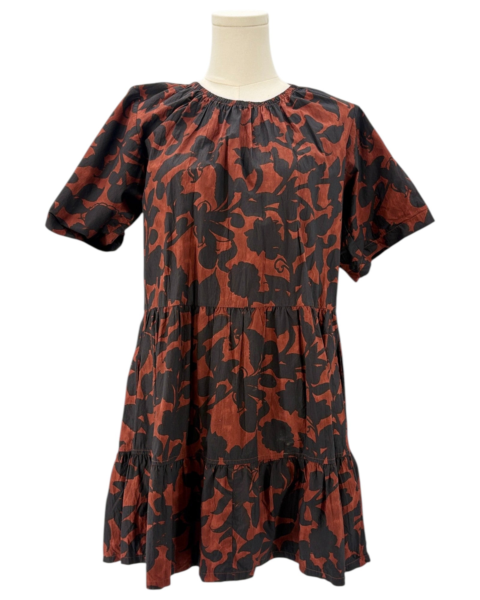 Apiece Apart brown and black patterned mini dress 