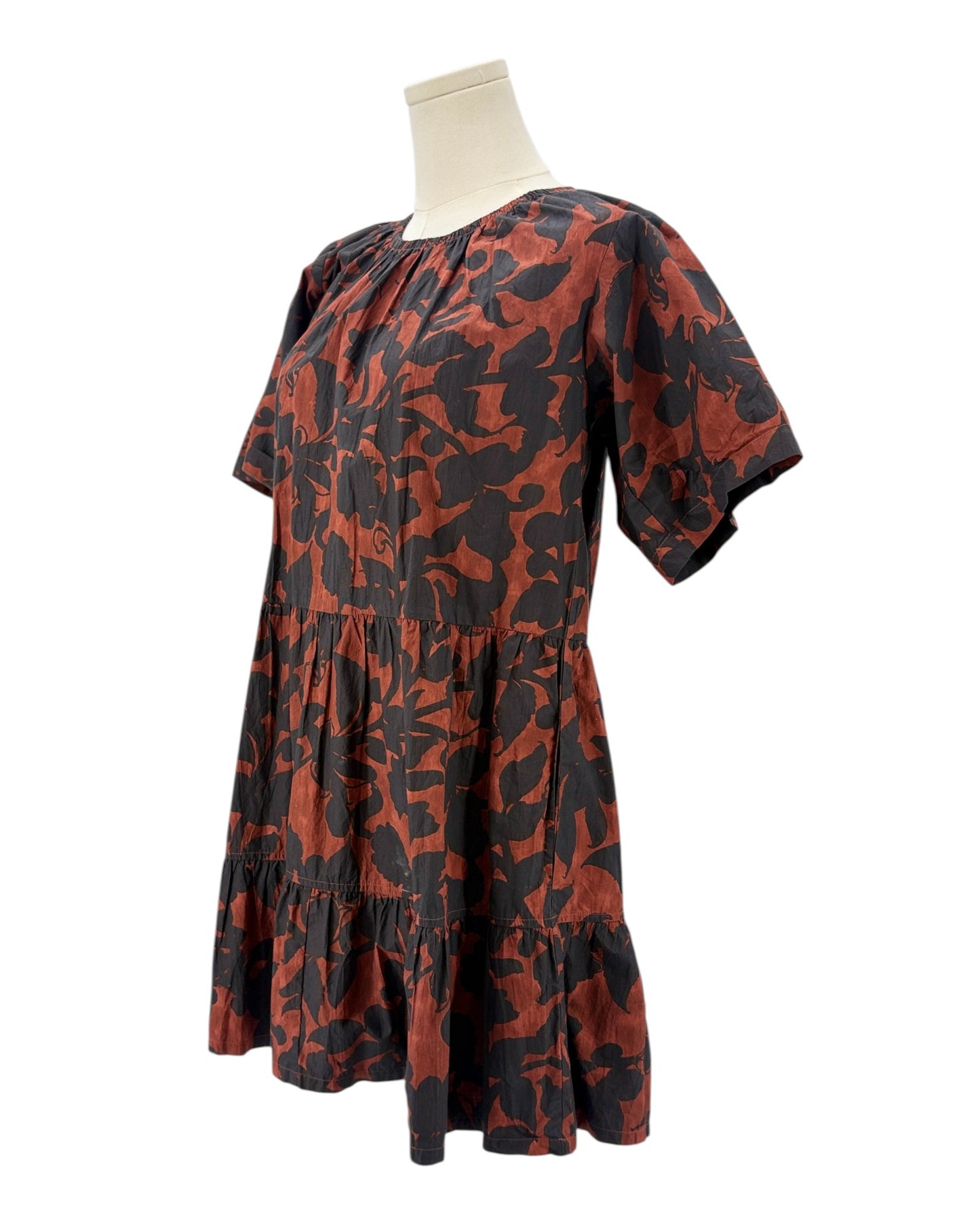 Apiece Apart brown and black patterned mini dress 