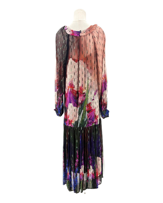 Floral maxi dress on a mannequin on a white background