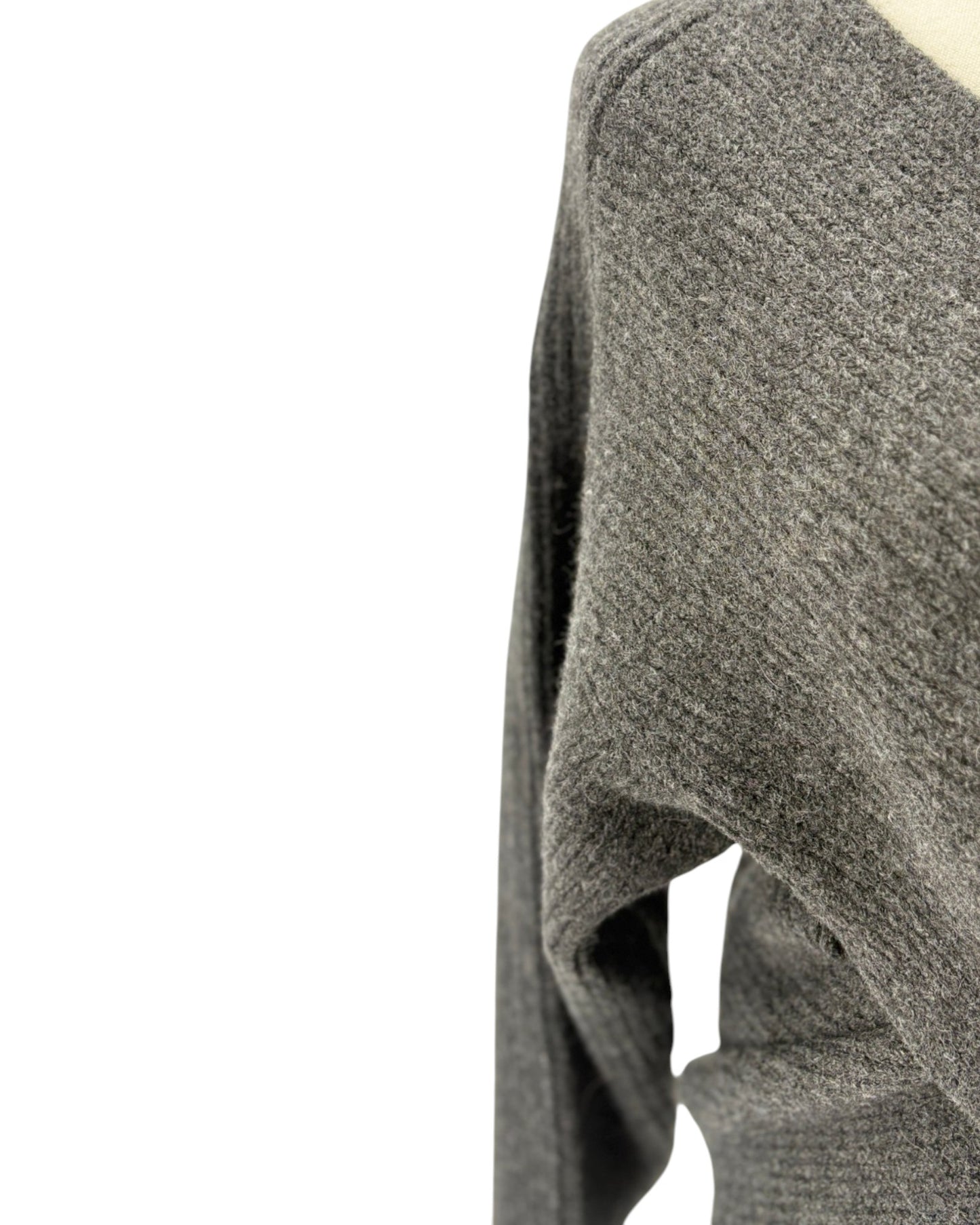 Gray textured fabric on a white background