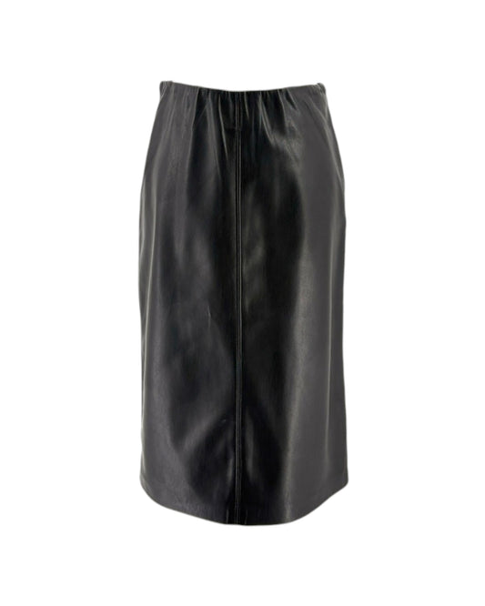 Black leather skirt on a white background