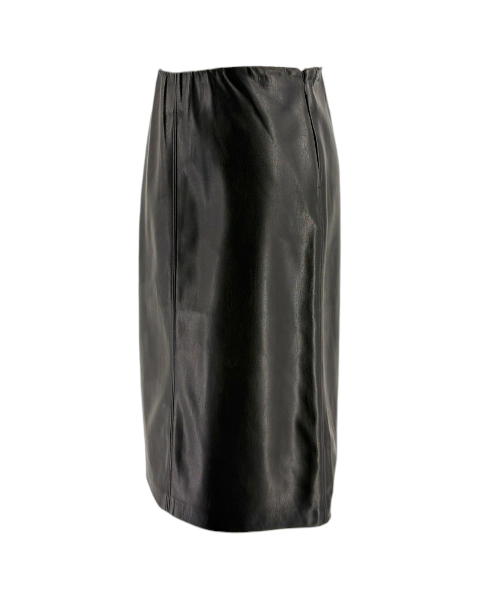 Black leather skirt on a white background