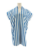 Brooke Wright blue and white striped garment on a mannequin against a white background