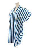 Brooke Wright blue and white striped garment on a mannequin against a white background