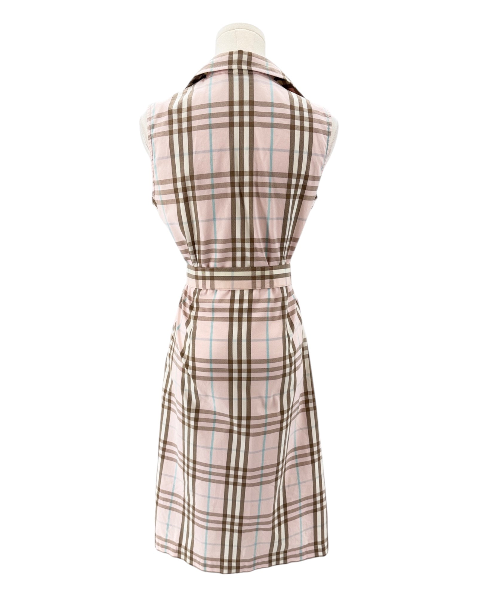 Plaid dress on a mannequin against a white background