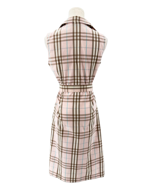 Plaid dress on a mannequin against a white background
