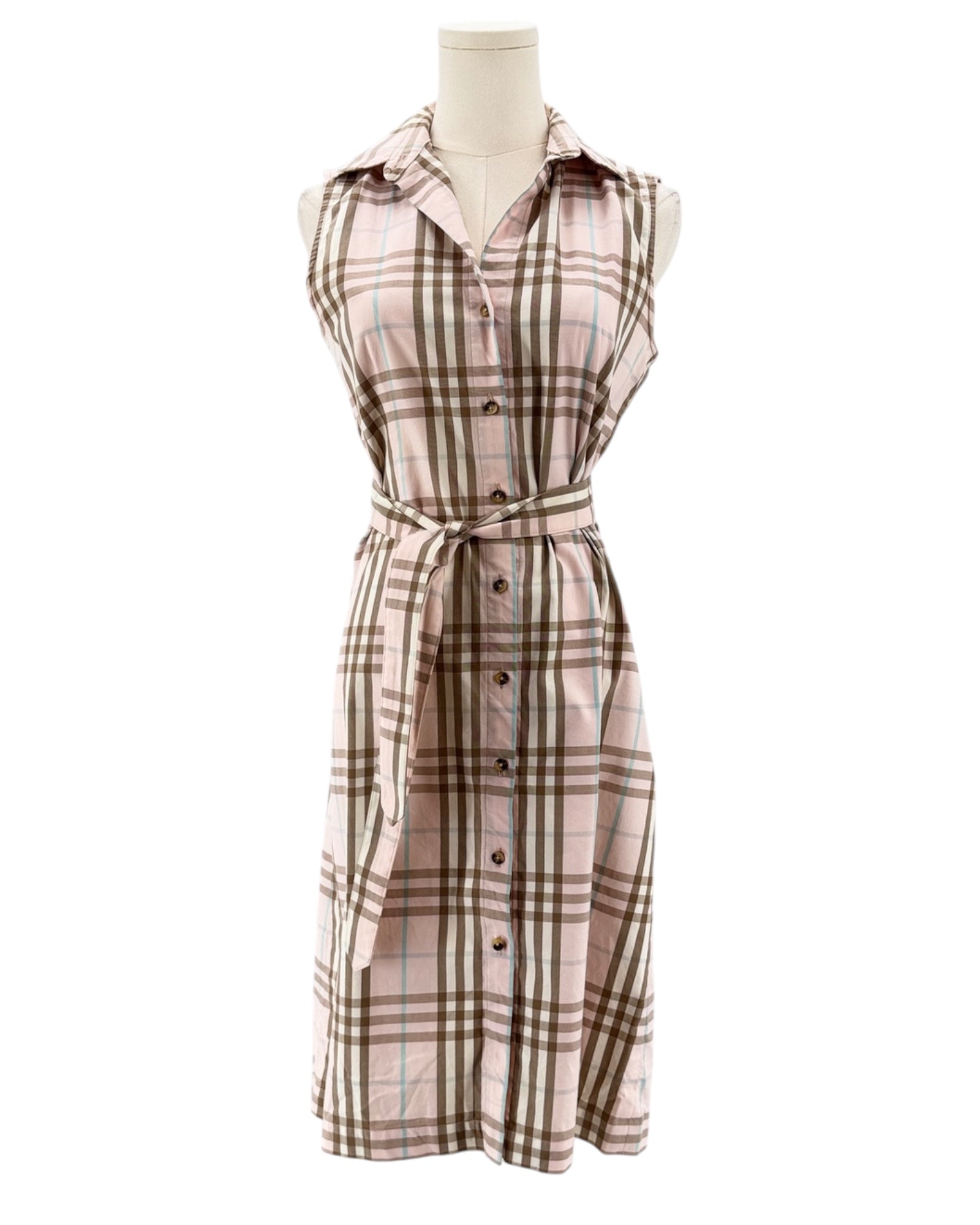 Plaid dress on a mannequin against a white background