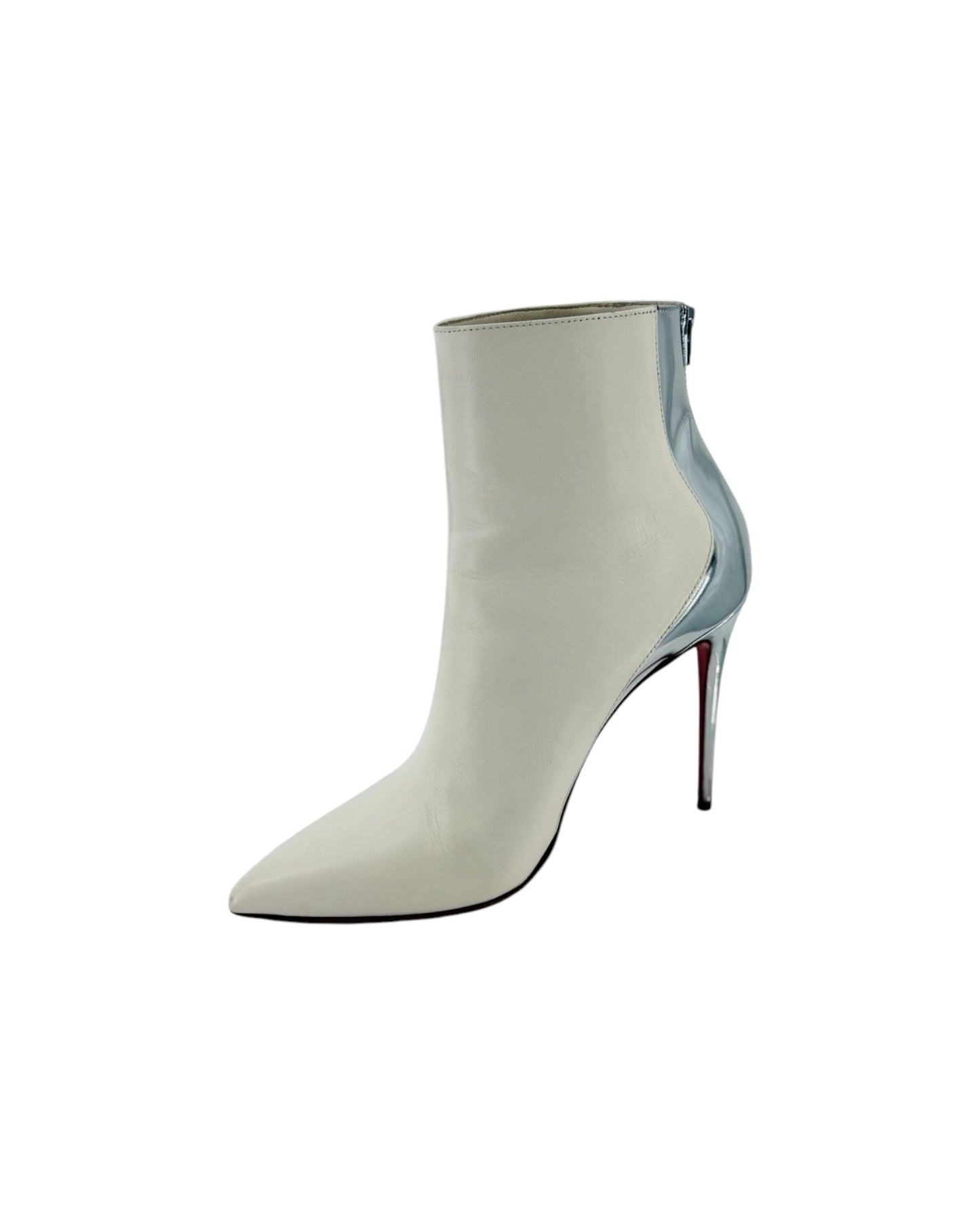 Christian Louboutin Delicotte 100 Smooth & Mirrored Leather Ankle Boots