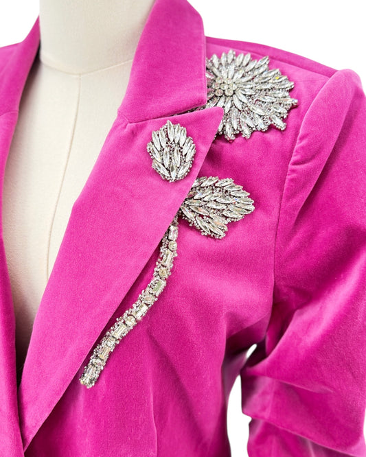 Cinq à Sept Glass Rose Chenille Blazer