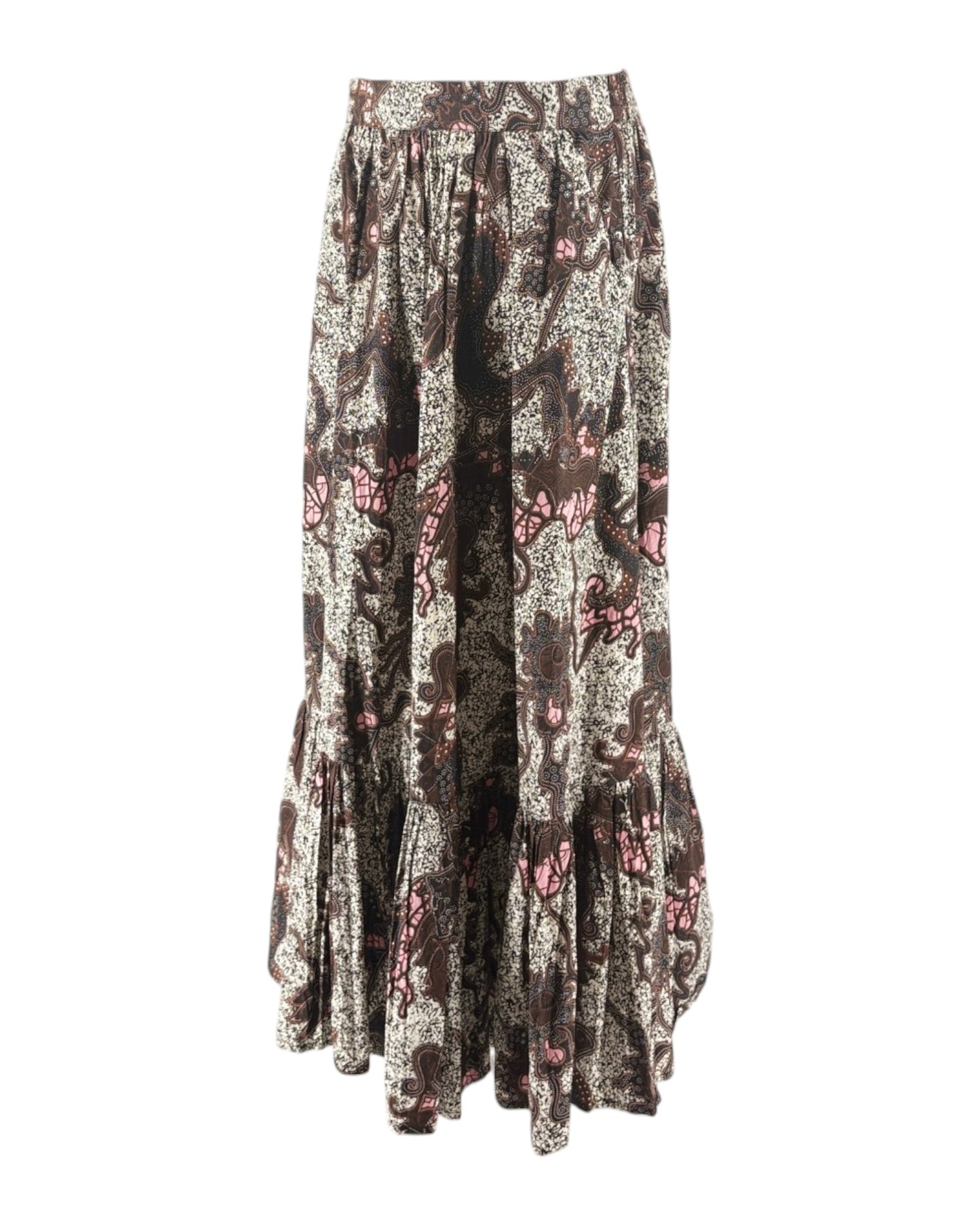 Floral patterned skirt on a white background
