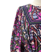 Colorful patterned fabric on a white background