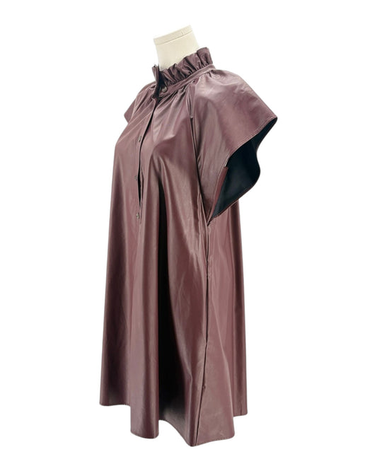 Maroon Mini dress on a mannequin against a white background