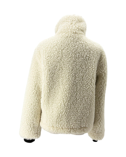 Beige sherpa jacket on a white background