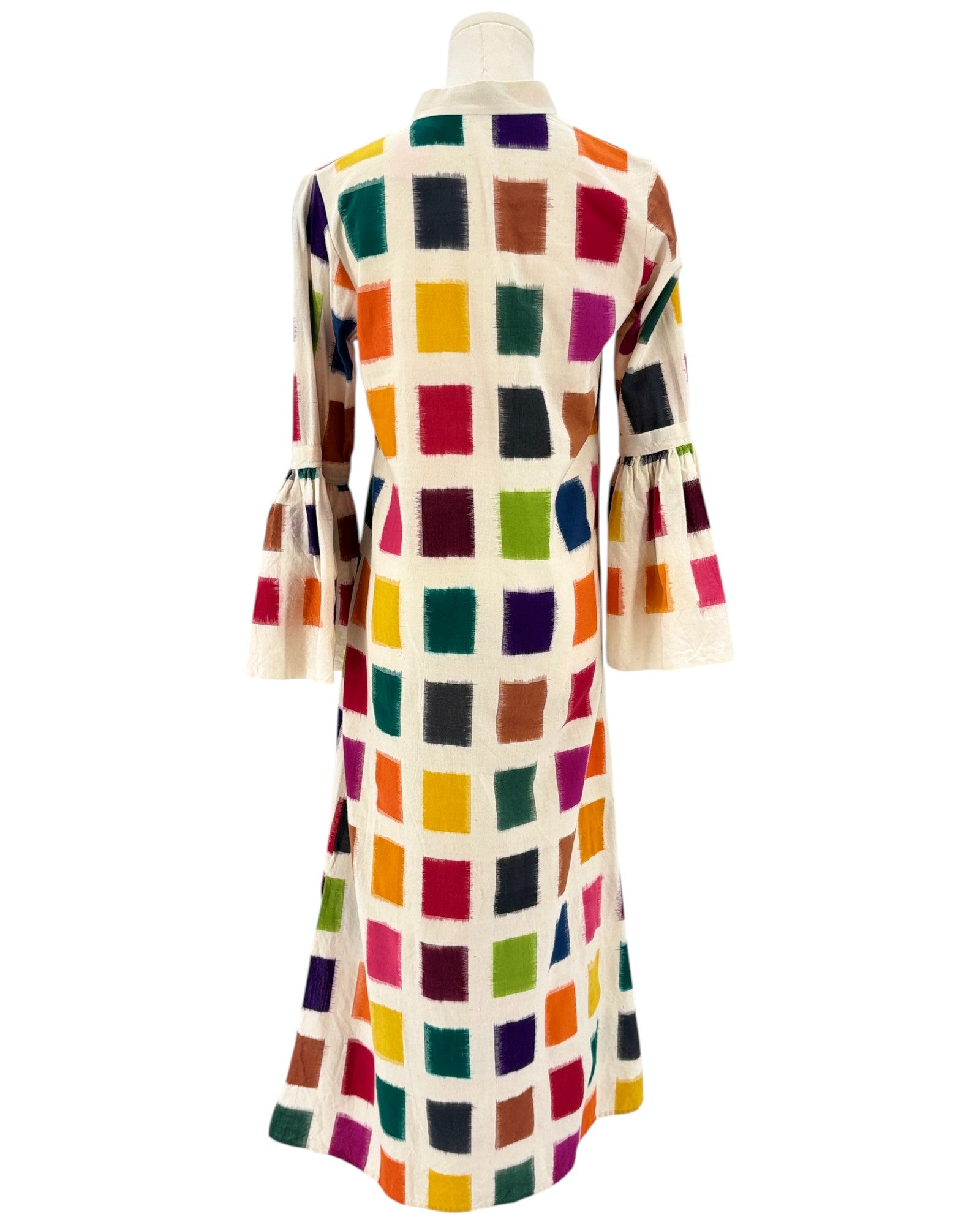 De Castro Moda colorful checkered maxi tunic dress 